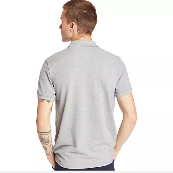 🆕Timberland | Men's Millers River Pique Grey Polo Shirt Regular Fit Size Medium - Picture 2 of 8
